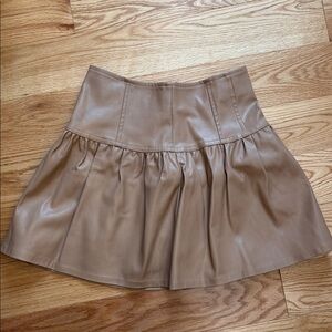 Mustard Seed Taupe Faux Leather Mini Skirt